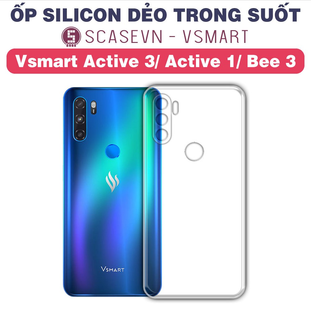 Ốp Silicon Dẻo Trong Suốt Vsmart Active 3/ Active 1/ Bee 3 (Loại Đẹp)