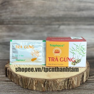 Trà Gừng Traphaco Chính Hãng giúp ấm bụng, giảm đầy hơi, khó tiêu,giải cảm - Hộp 10 gói 3g