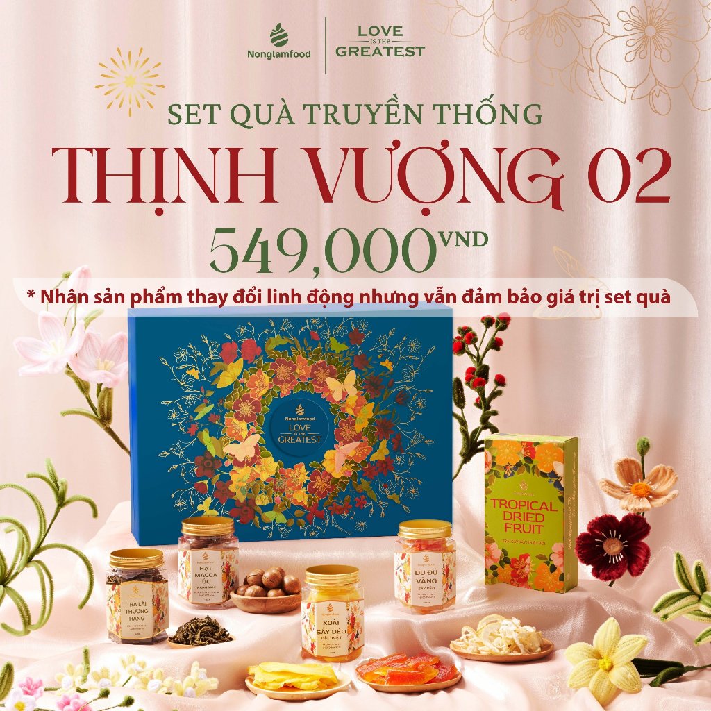 [BỘ QUÀ TẾT 2024] Set quà Tết Thịnh Vượng 2 Nonglamfood | Quà tết cao cấp Xuân Giáp Thìn cho người thân, doanh nghiệp