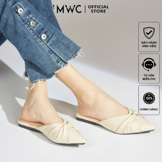 Dép sục nữ mwc 8384 - dép sục nữ mũi nhọn phối nơ xoắn thanh lịch