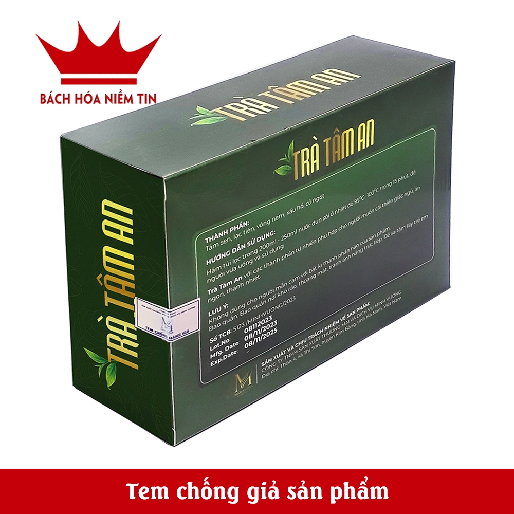 Trà Tâm An Lạc Tiên Tâm Sen Phiên bản quà Tết 2024 - lá vông giúp ngủ ngon, thanh nhiệt cơ thể - hộp 15 gói x3 gam