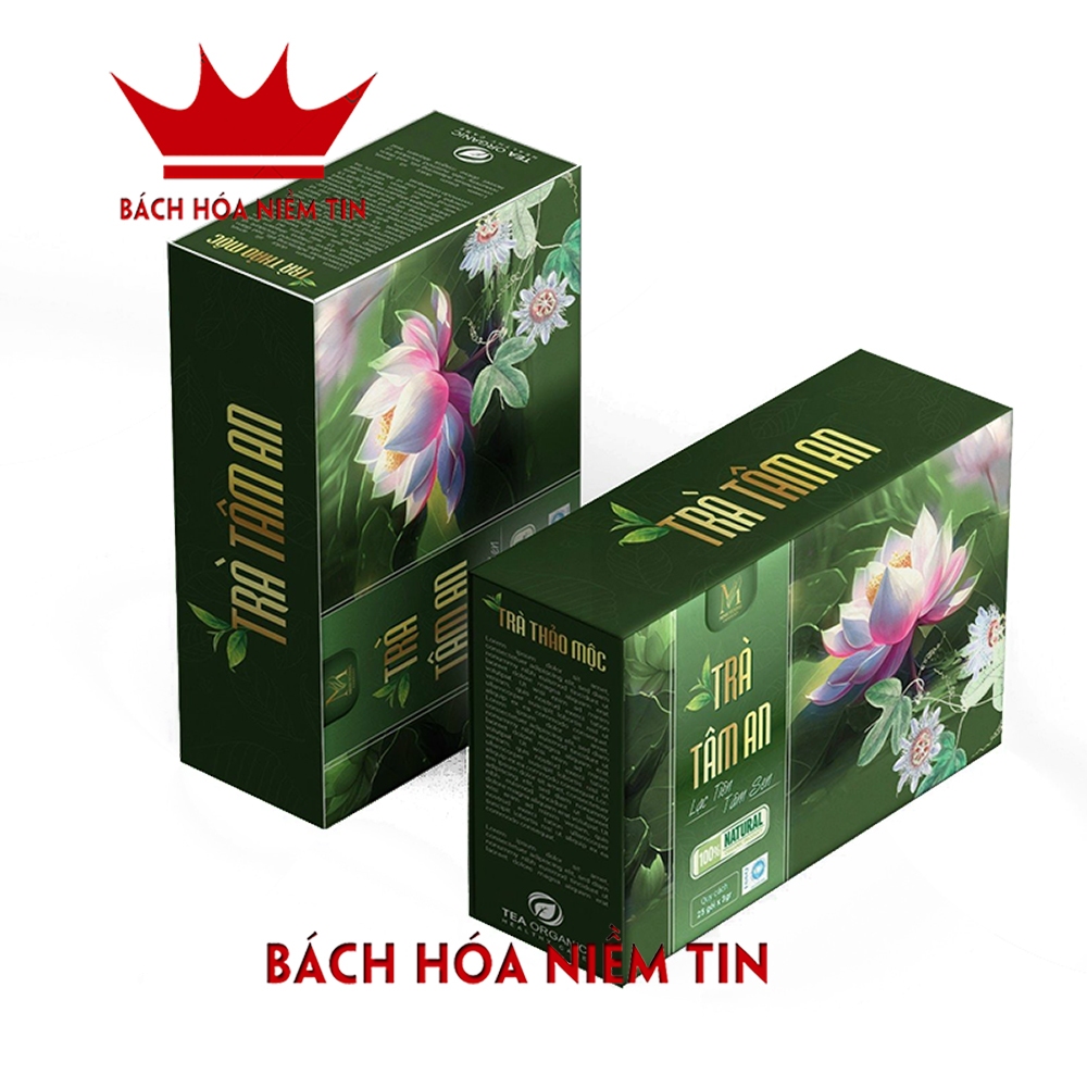 Trà Tâm An Lạc Tiên Tâm Sen Phiên bản quà Tết 2024 - lá vông giúp ngủ ngon, thanh nhiệt cơ thể - hộp 15 gói x3 gam