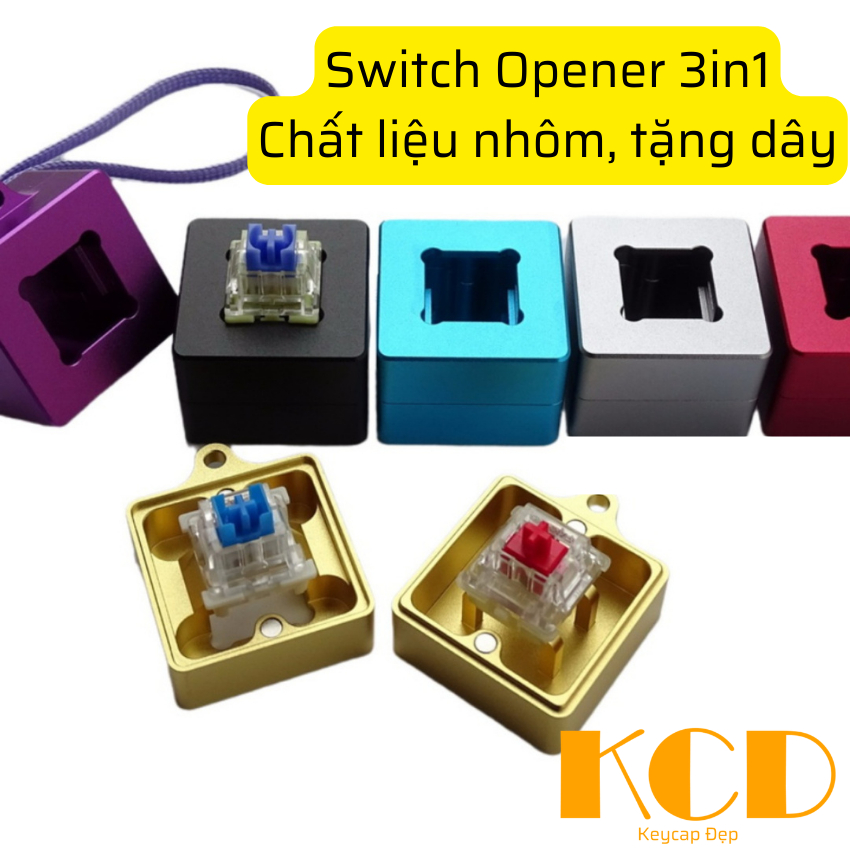 [Tặng dây đeo] Dụng cụ mở switch 3 trong 1, nhôm nguyên khối, switch opener openner, switch tester p