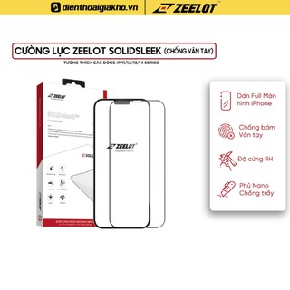 Dán màn hình cường lực Full viền chống vân tay Zeelot iP 14 Pro Max/14 Pro/14 Plus/14/13/12/11 - Hàng chính hãng