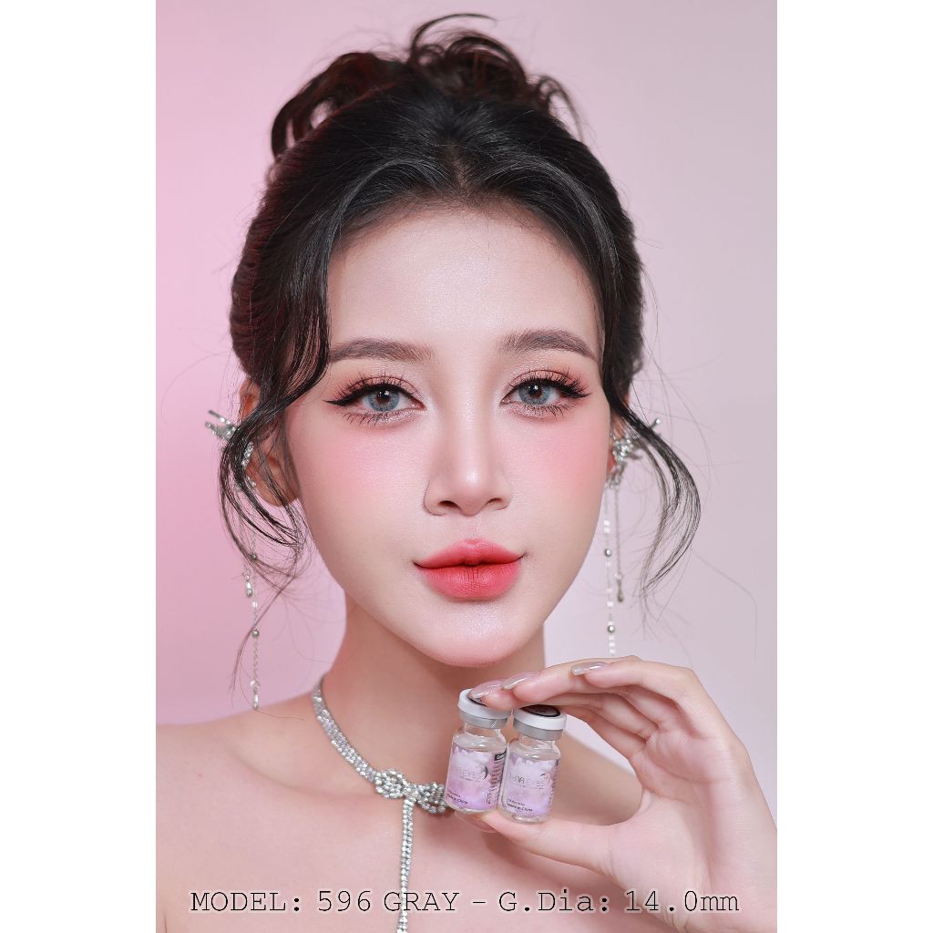 [1 year] Kính áp tròng LUNA EYES 596 GRAY - Lens size nhỏ