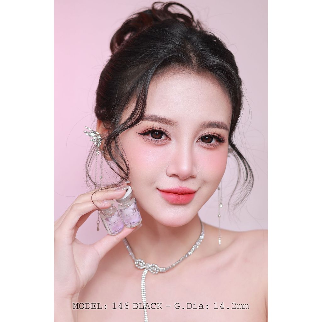 [1 year] Kính áp tròng LUNA EYES 146 BLACK - Lens size vừa