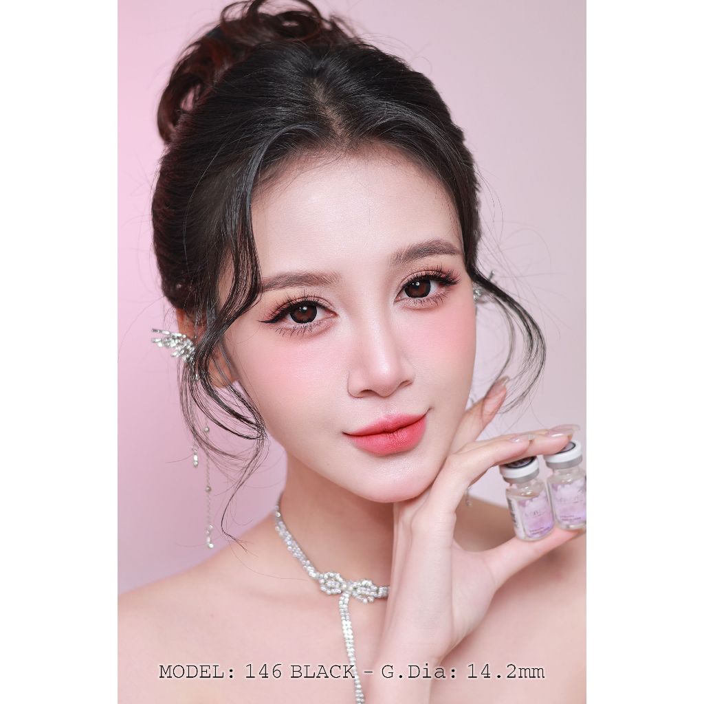 [1 year] Kính áp tròng LUNA EYES 146 BLACK - Lens size vừa