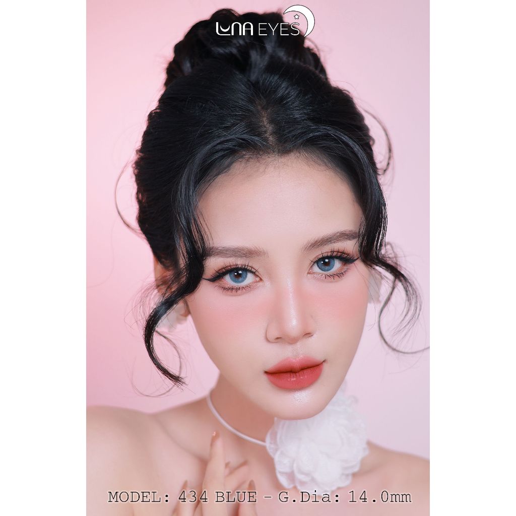 [1 year] Kính áp tròng LUNA EYES 434 BLUE - Lens size nhỏ