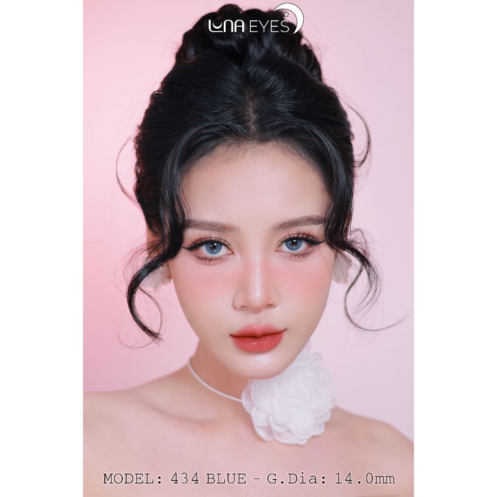 [1 year] Kính áp tròng LUNA EYES 434 BLUE - Lens size nhỏ