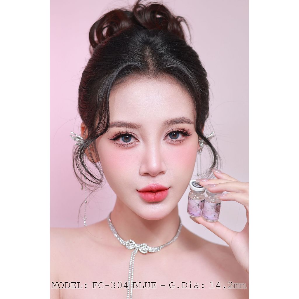 [1 year] Kính áp tròng LUNA EYES mã FC-304 BLUE - Lens size vừa