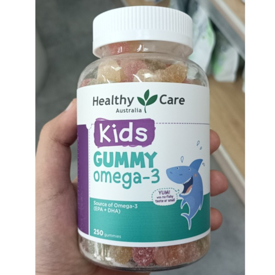[Chính hãng] Kẹo dẻo Kids Gummy Omega-3 Healthy Care 250 viên hỗ trợ phát triển trí não, tăng cường thị lực