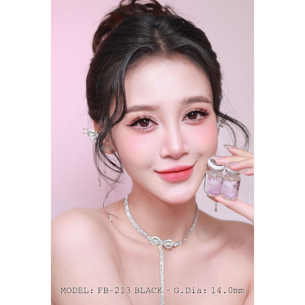 [1 year] Kính áp tròng LUNA EYES FB-213 BLACK/CHOCO - Lens size nhỏ