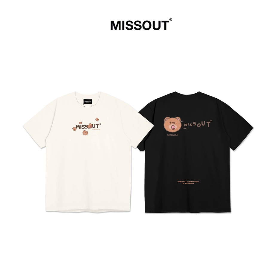 Áo Thun Bearmoji Tee Missout - Black/Cream