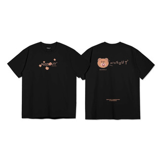 Áo Thun Bearmoji Tee Missout - Black/Cream