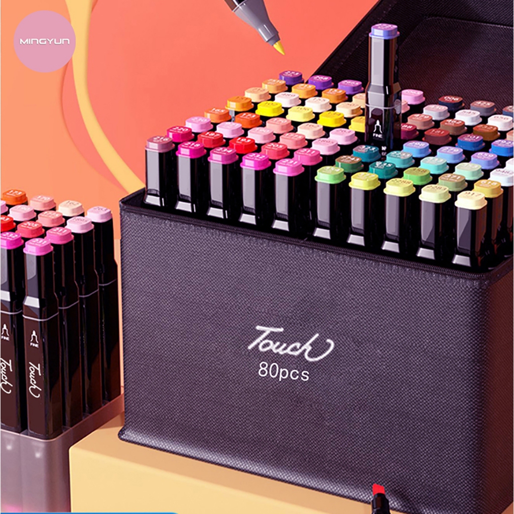 Bộ Màu Vẽ Marker Touch 12/24/36/48/60/80 Màu Sắc Đa Dạng - Họa Cụ Vẽ Tranh Cho Bé