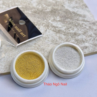 1 hủ Bi kim loại vàng - bạc đính móng dành cho nail