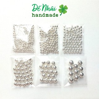 10gr hạt bẹt tròn nhựa abs xi màu kim loại sáng bóng 4mm; 5mm; 6mm; 8mm; 10mm; 12mm
