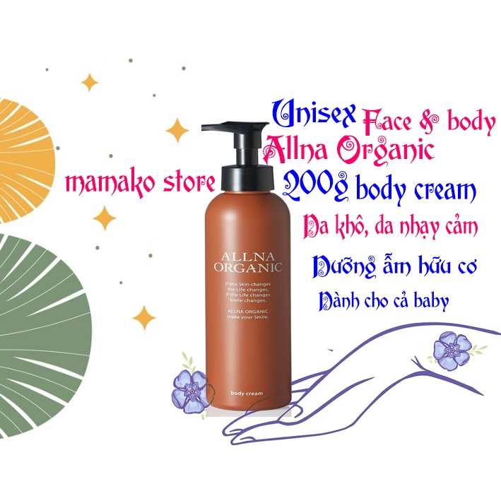 Allna Sữa Dưỡng ẩm Hữu cơ dạng kem Allna Organic Body Cream 200g