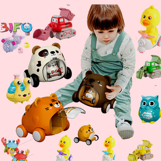 Đồ chơi chạy cót vận động thông minh xe công trình cute, ô tô hình thú, vịt chạy xe máy nhựa đẹp an toàn cho bé