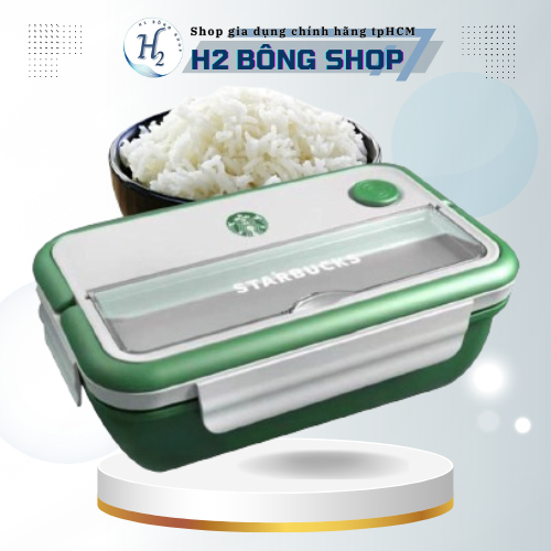 Hộp Cơm Starbuck Chữ Nhật- Hộp cơm bento đơn giản