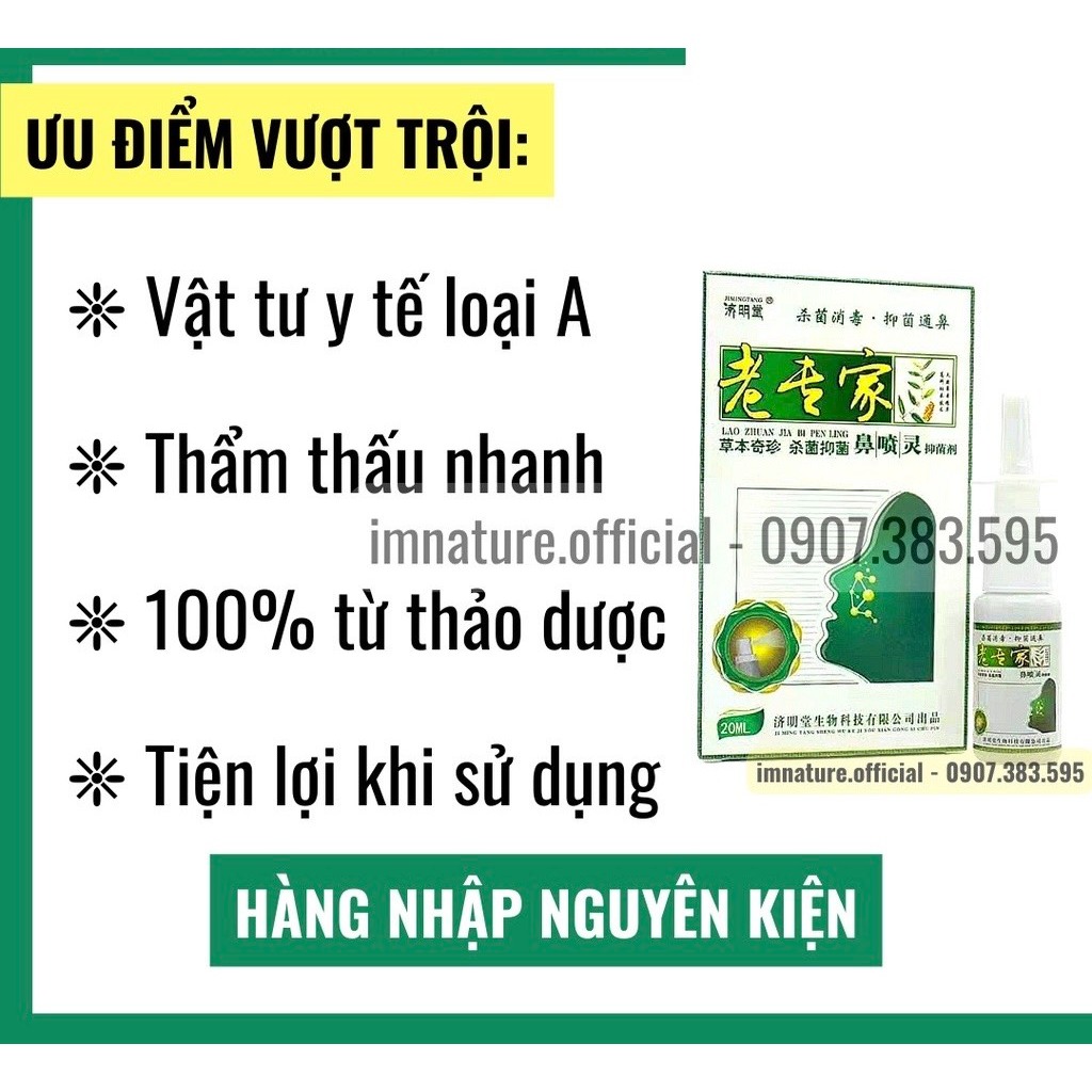 Xịt Mũi Xoang JIMING TANG 20ml Nội Địa Trung Thông Mũi Dễ Thở Cực Kì Hiệu