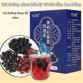 Trà dưỡng nhan bổ huyết trà hắc kỷ tử hoa hồng dâu tằm