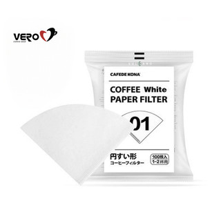 Túi 100 tờ giấy lọc cà phê v60, đã tẩy trắng