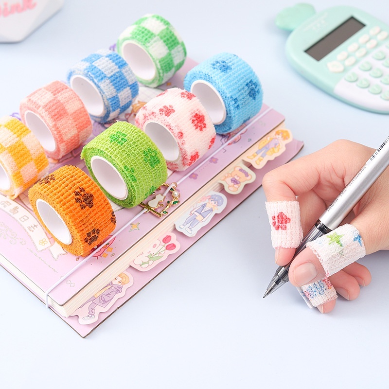 Wilburtay💗Cuộn Băng Dán Quấn Ngón Tay Co Dãn, Cuộn Băng Quấn Viết Chữ 4.5m