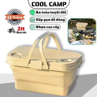 Hộp Đựng Đồ Gấp Gọn Bằng Nhựa PP Siêu Bền, Giỏ Đồ Dã Ngoại Camping Chống Nước An Toàn Khi Dùng