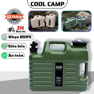 Can Đựng Nước Dã Ngoại Cắm Trại Camping Bằng Nhựa HDPE Siêu Bền, Bình Nhựa Đựng Nước Có Vòi Tiện Lợi