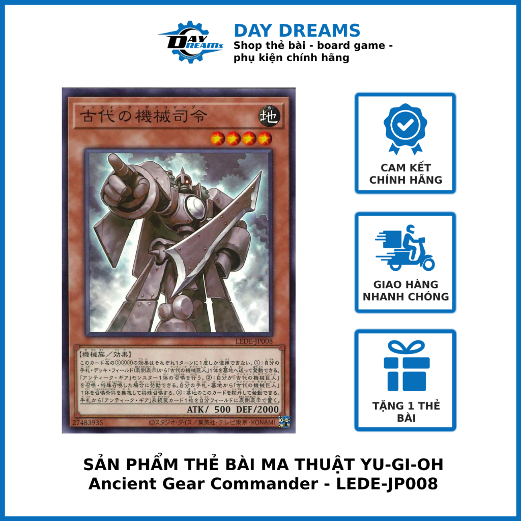 Thẻ bài Yugioh!: Ancient Gear Commander - LEDE-JP008 - Common