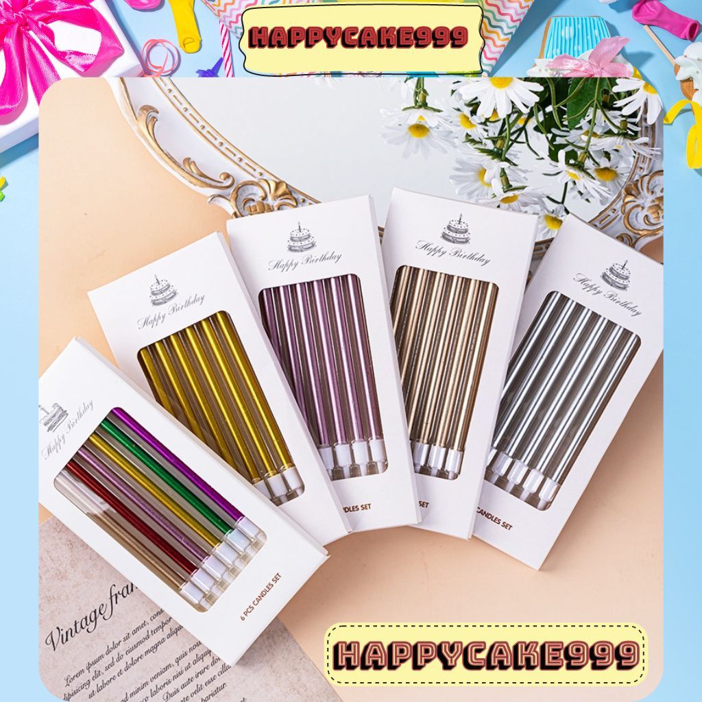 Nến Hàn Quốc Vàng Bạc Mix Dài 13.5cm Đường Kính 0.5cm - Trang Trí Bánh Sinh Nhật - Trang Trí Bánh Kem