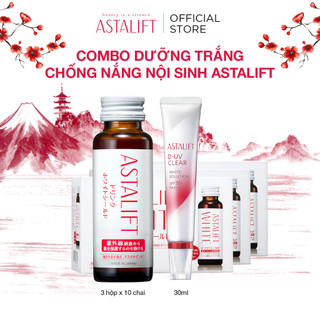 Combo Chống Lão Hoá Trắng Da Nhật Bản Astalift White Shield Collagen Drink + Kem Chống Nắng Trắng Da D-UV Clear White