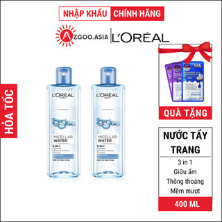  Nước Tẩy Trang Loreal Màu Xanh Nhạt - Sạch Sâu, Dịu Nhẹ, Lành Tính Cho Da Dầu Mụn Nhạy Cảm (AZGoo)