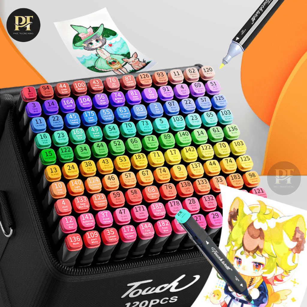 Bộ Màu Vẽ Marker Touch 12/24/36/48/60/80 Màu Sắc Đa Dạng - Màu Vẽ Tranh Cho Bé