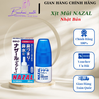 [Kèm Bill] Xịt Mũi NAZAL Nhật Bản , Hỗ Trợ Giảm Nghẹt Mũi Dành Cho Người Xoang & Dị Ứng Thời Tiết / Chai 30ml