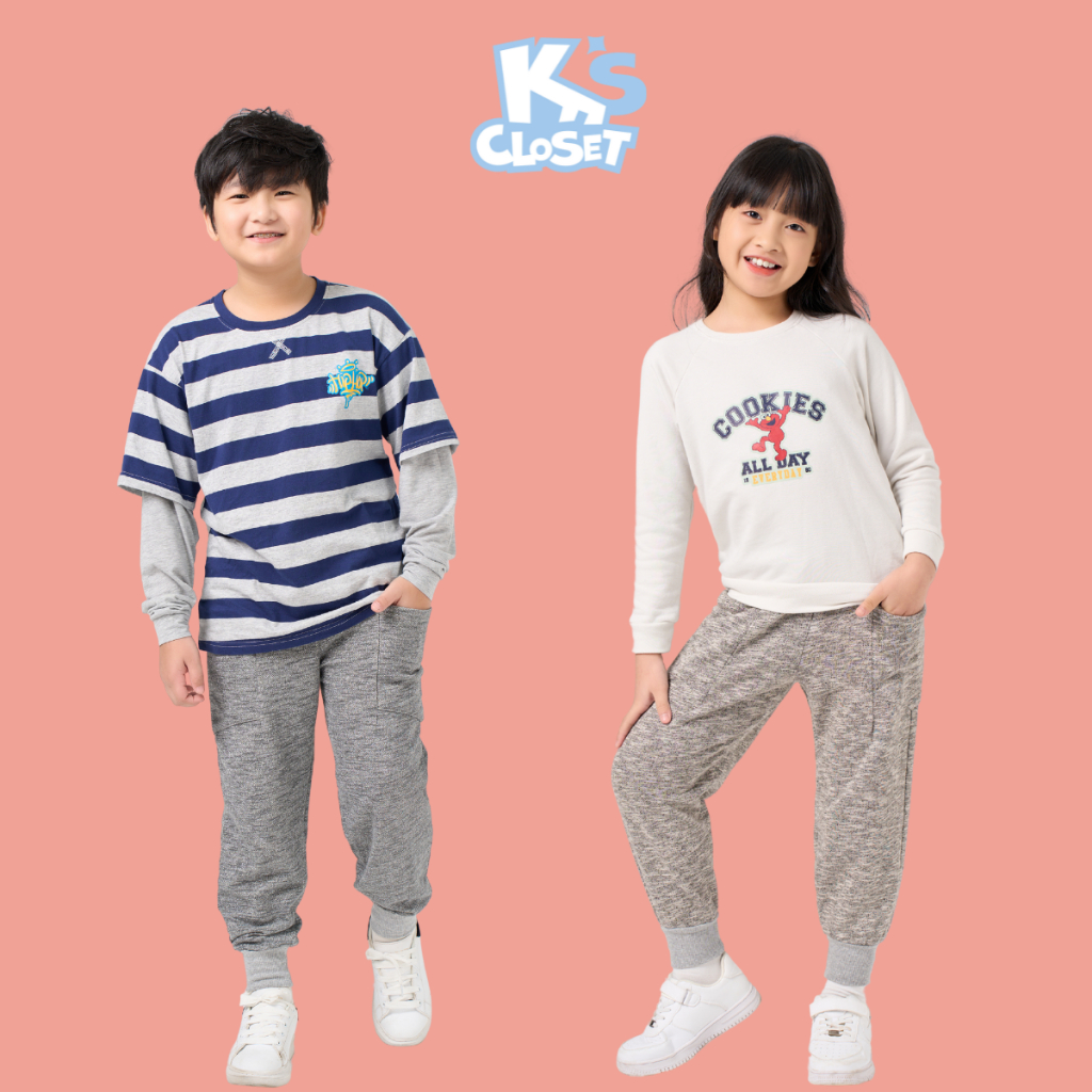 Quần Jogger K'S CLOSET Chất Liệu Da Cá Cho Bé Trai Và Bé Gái Từ 10-55kg (2-14 tuổi) KT323THF