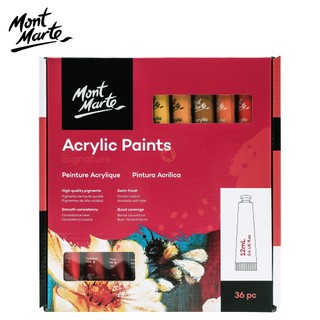 Bộ màu acrylic mont marte 12/18/24/36 màu x 12ml - acrylic paints signature - pmhs0026/pmhs0033/pmhs003