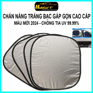 [New 2024 - Bộ 4] Tấm Che Nắng Ô Tô Tấm Chắn Nắng Ô Tô Tráng Bạc Gấp Gọn Cao Cấp Chống Tia UV