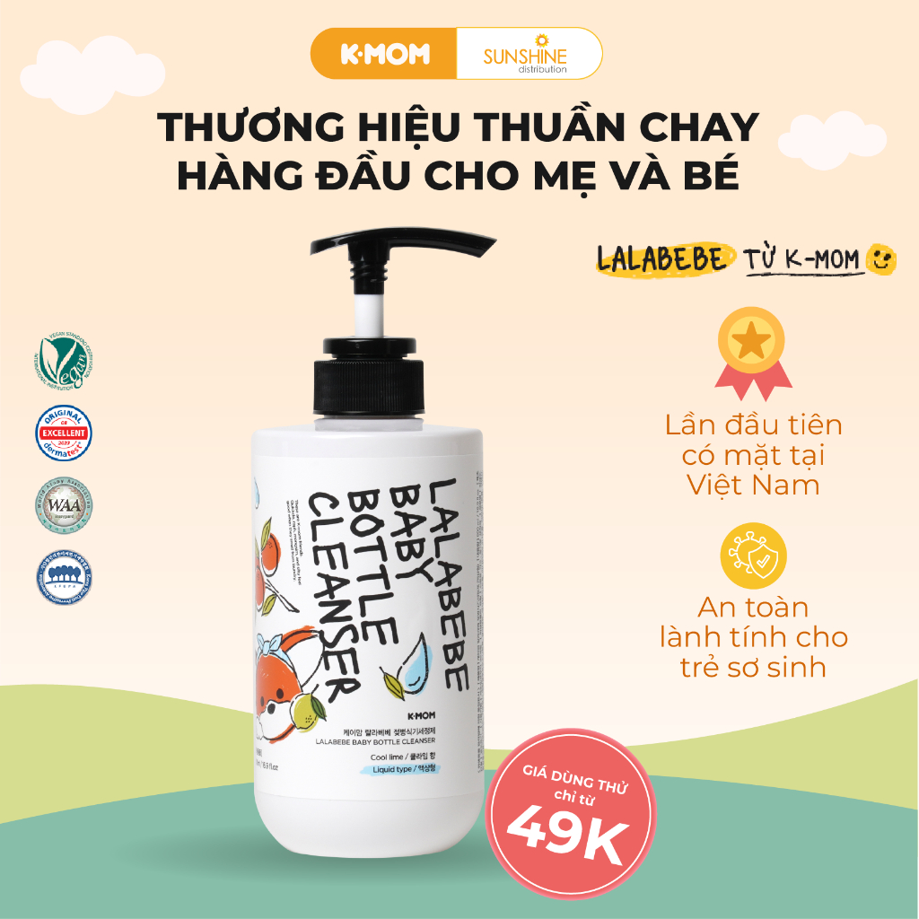 Nước rửa bình dạng gel thuần chay Lalabebe K