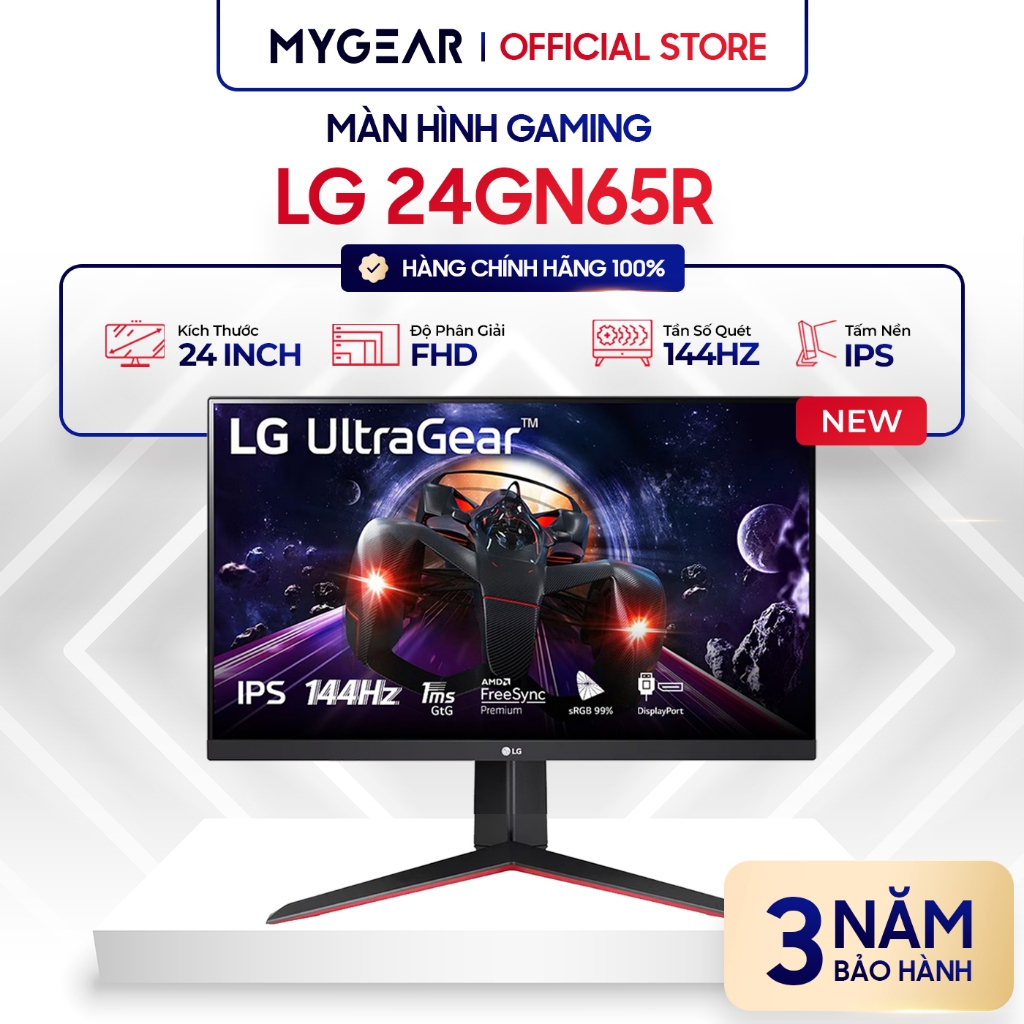 Màn hình Gaming LG 24GN65R 24" FHD IPS 144Hz ( HDMI, DP) - Bảo hành chính hãng 24 tháng