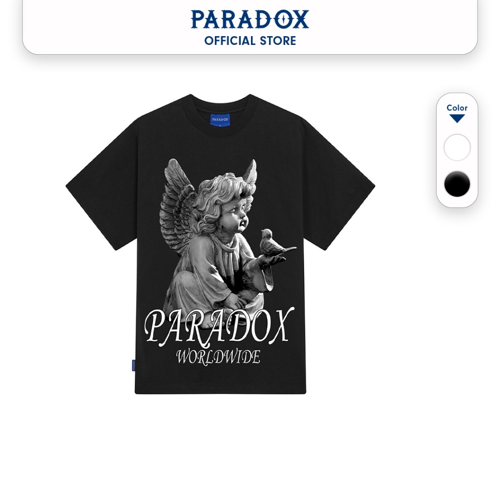 Áo thun form rộng Paradox tay lỡ - Unisex - In hình - WHISPERER TEE - Đen, Trắng