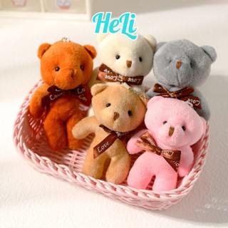 Móc khoá gấu bông teddy 10cm dễ thương chất liệu cotton mềm mịn