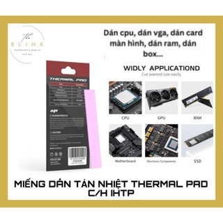 Miếng tản nhiệt thermal pad cpu gpu chính hãng ihtp kích thước 12cm x 2cm - hàng fullbox