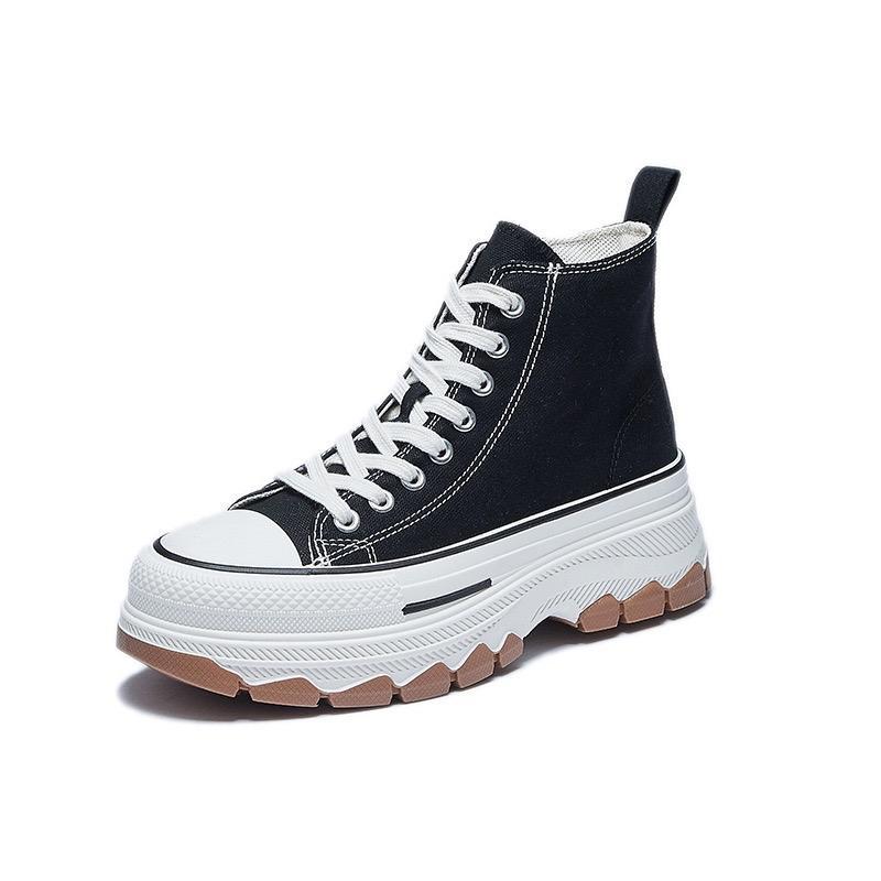 Giày Thể Thao Cổ Cao Đế 5cm Size 36-43( Giày Fom Bé Mua Tăng 1 Size) Đế Nâu Tôn Dáng Tăng Chiều Cao Full Box