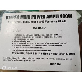 BO CÔNG SUẤT AMPLY 480W ĐÔI_ 12 SÒ( Hãng Sông Mã )