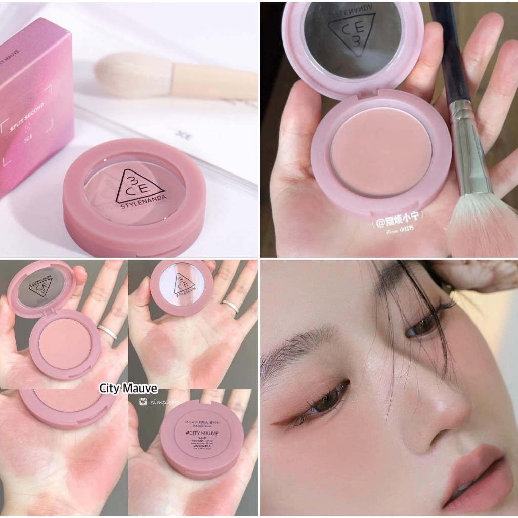 Phấn má hồng 3CE FACE BLUSH CITY MAUVE- Lamii beauty