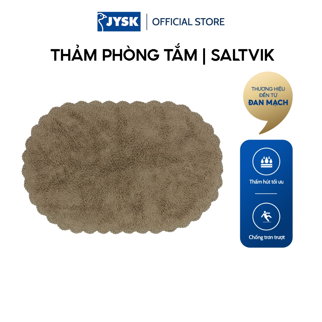 Thảm phòng tắm | JYSK Saltvik | cotton | màu khaki | R50xD80cm