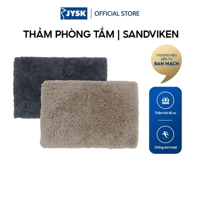 Thảm phòng tắm | JYSK Sandviken | polyester | be/xám | R60xD90cm