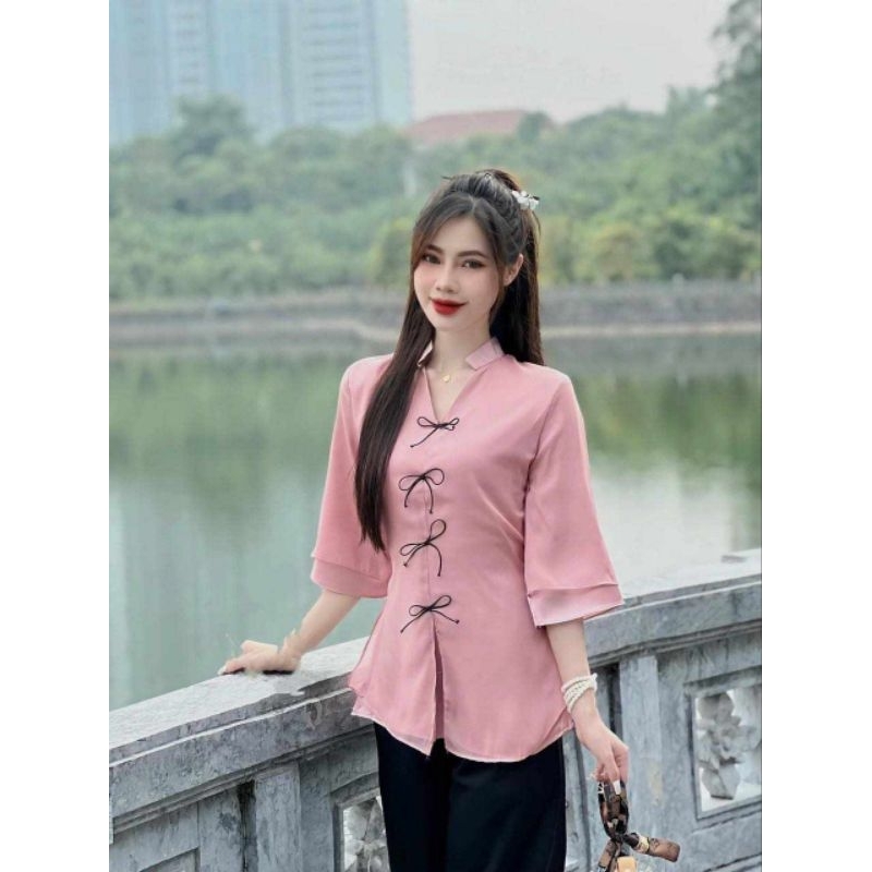 Bộ Lam Pháp Phục Đi Chùa Lụa Gấm Cao Cấp